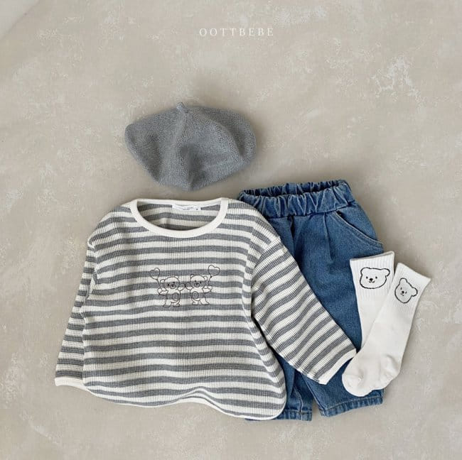 OOTT BEBE - Korean Children Fashion - #Kfashion4kids - Waffle Bear Sweatshirt - 10