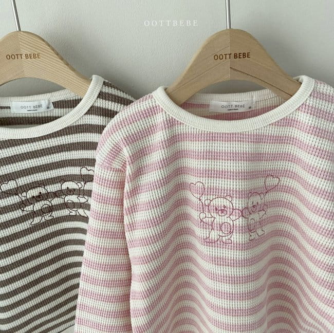 OOTT BEBE - Korean Children Fashion - #Kfashion4kids - Waffle Bear Sweatshirt - 12