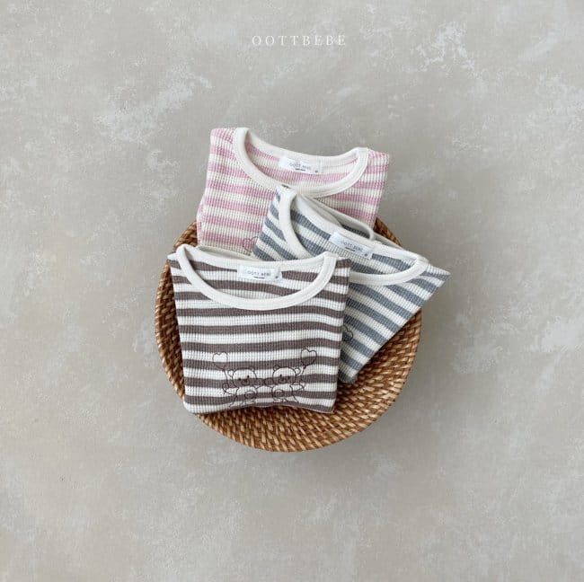 OOTT BEBE - Korean Children Fashion - #Kfashion4kids - Waffle Bear Sweatshirt - 3