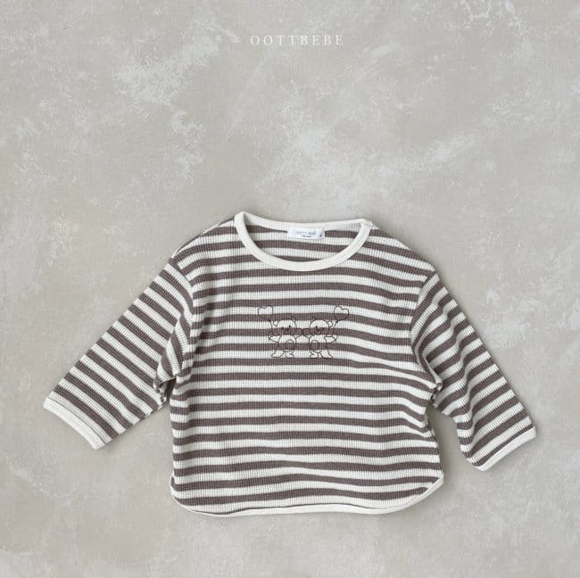 OOTT BEBE - Korean Children Fashion - #Kfashion4kids - Waffle Bear Sweatshirt - 4