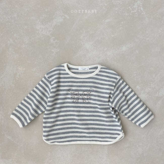OOTT BEBE - Korean Children Fashion - #Kfashion4kids - Waffle Bear Sweatshirt - 6