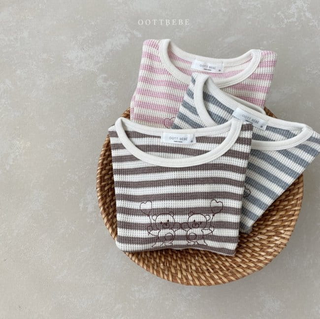 OOTT BEBE - Korean Children Fashion - #Kfashion4kids - Waffle Bear Sweatshirt - 7