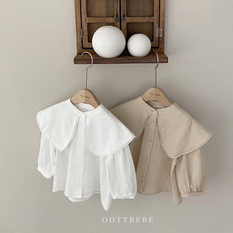OOTT BEBE - Korean Children Fashion - #Kfashion4kids - Big Collar Blouse