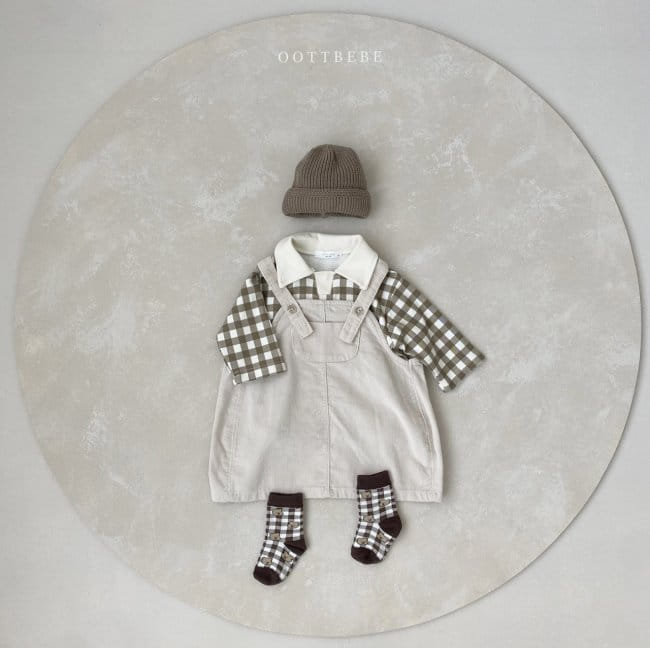 OOTT BEBE - Korean Children Fashion - #Kfashion4kids - Check Collar Tee - 10