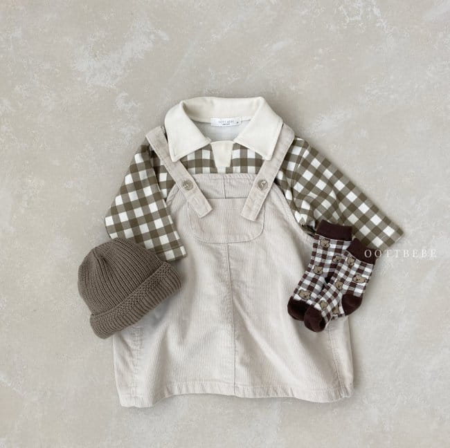 OOTT BEBE - Korean Children Fashion - #Kfashion4kids - Check Collar Tee - 6