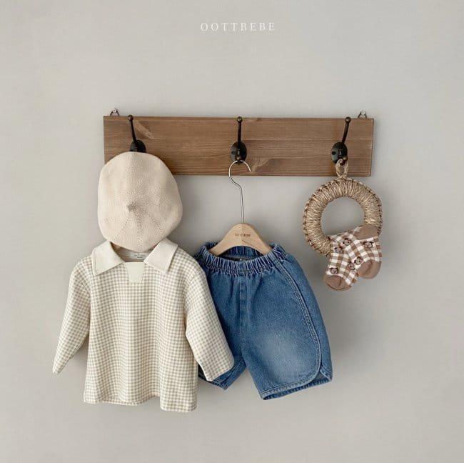 OOTT BEBE - Korean Children Fashion - #Kfashion4kids - Check Collar Tee - 7