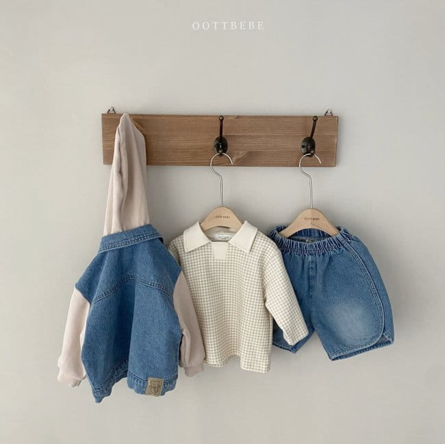 OOTT BEBE - Korean Children Fashion - #Kfashion4kids - Check Collar Tee - 9
