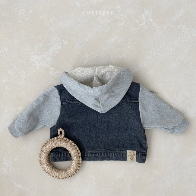 OOTT BEBE - Korean Children Fashion - #Kfashion4kids - Bong Bong Denim Hoody Jacket - 10
