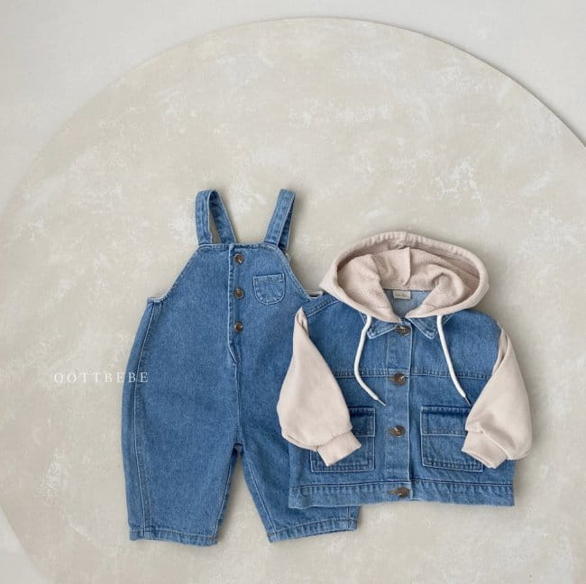 OOTT BEBE - Korean Children Fashion - #Kfashion4kids - Bong Bong Denim Hoody Jacket - 11