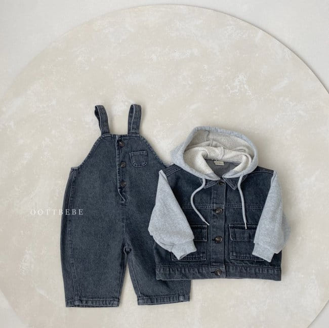 OOTT BEBE - Korean Children Fashion - #Kfashion4kids - Bong Bong Denim Hoody Jacket - 12