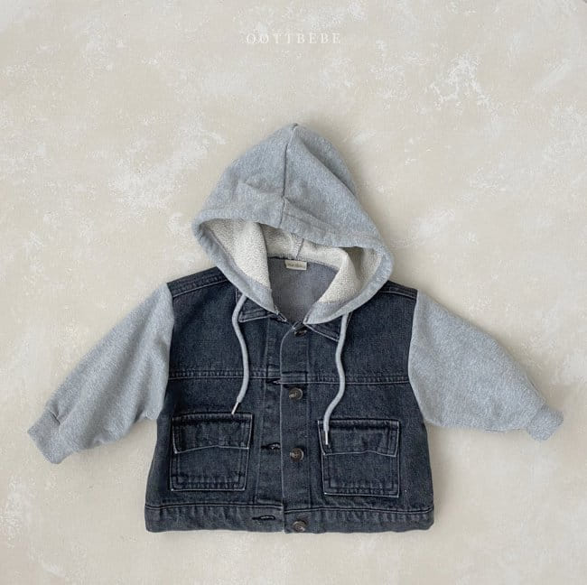 OOTT BEBE - Korean Children Fashion - #Kfashion4kids - Bong Bong Denim Hoody Jacket - 6