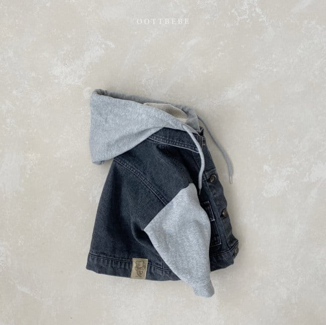 OOTT BEBE - Korean Children Fashion - #Kfashion4kids - Bong Bong Denim Hoody Jacket - 8