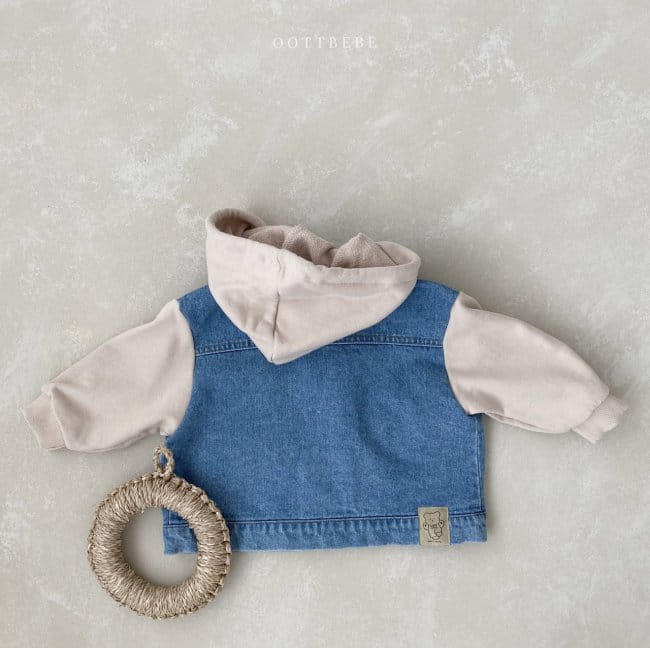 OOTT BEBE - Korean Children Fashion - #Kfashion4kids - Bong Bong Denim Hoody Jacket - 9