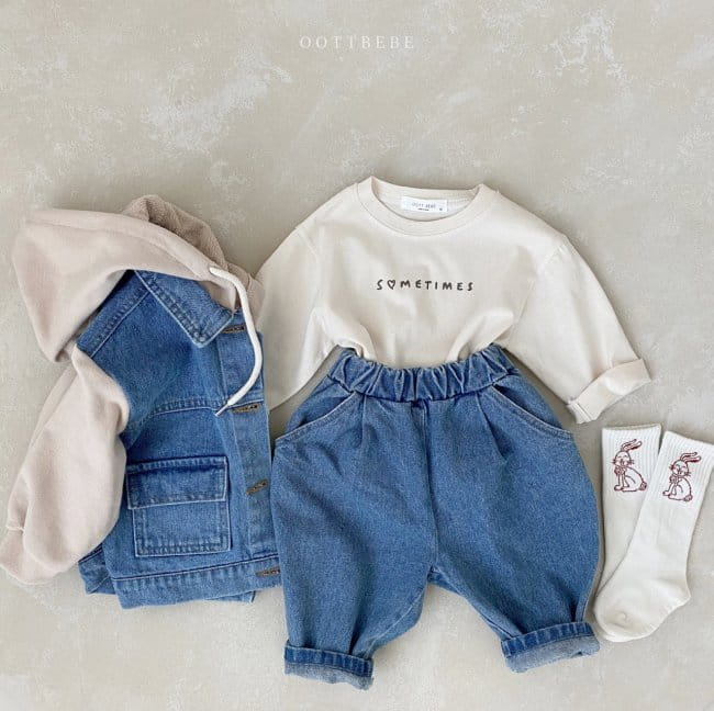 OOTT BEBE - Korean Children Fashion - #Kfashion4kids - Bong Bong Denim Baggy Pants - 10