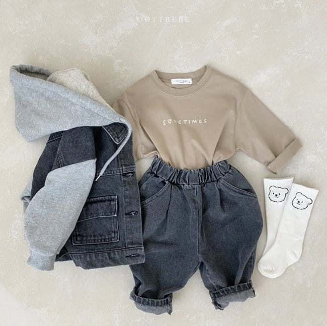 OOTT BEBE - Korean Children Fashion - #Kfashion4kids - Bong Bong Denim Baggy Pants - 9