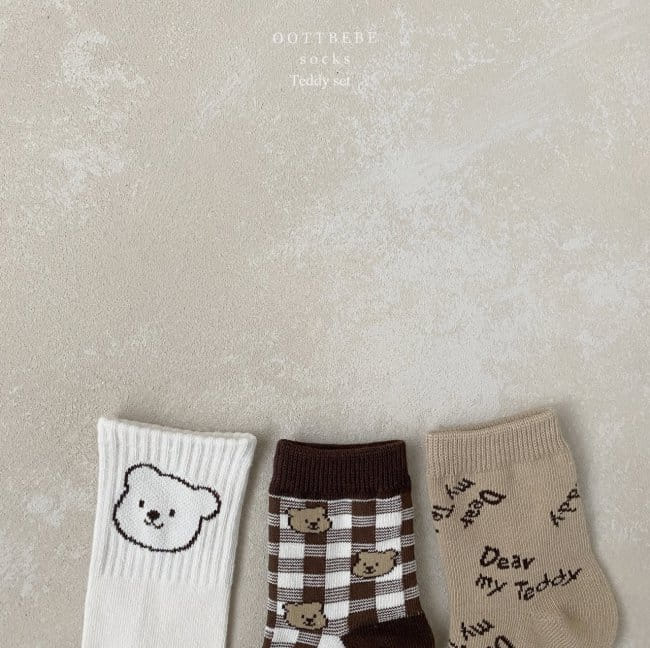 OOTT BEBE - Korean Children Fashion - #Kfashion4kids - Animal Socks [set of 3] - 12