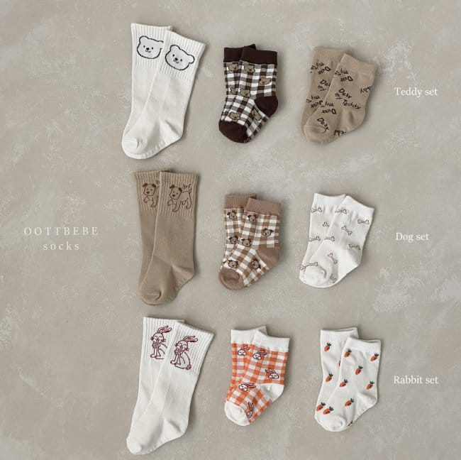 OOTT BEBE - Korean Children Fashion - #Kfashion4kids - Animal Socks [set of 3] - 5