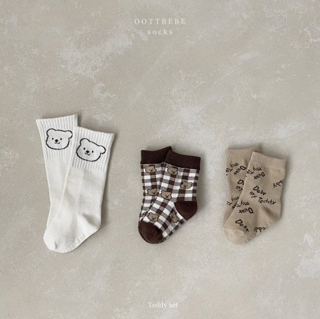 OOTT BEBE - Korean Children Fashion - #Kfashion4kids - Animal Socks [set of 3] - 6