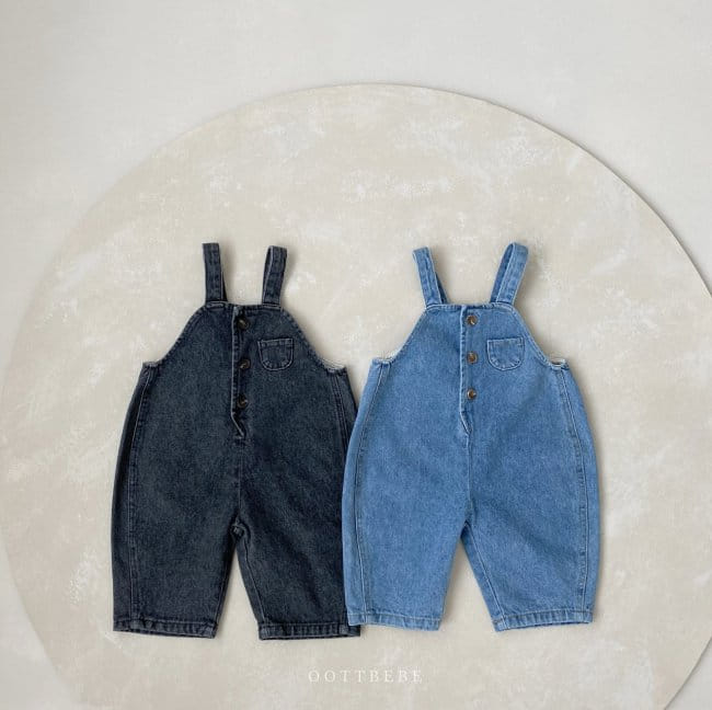 OOTT BEBE - Korean Children Fashion - #Kfashion4kids - Bong Bong Denim Overall - 3