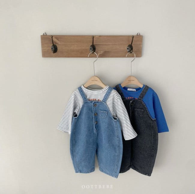 OOTT BEBE - Korean Children Fashion - #Kfashion4kids - Bong Bong Denim Overall - 4