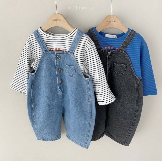 OOTT BEBE - Korean Children Fashion - #Kfashion4kids - Bong Bong Denim Overall - 5