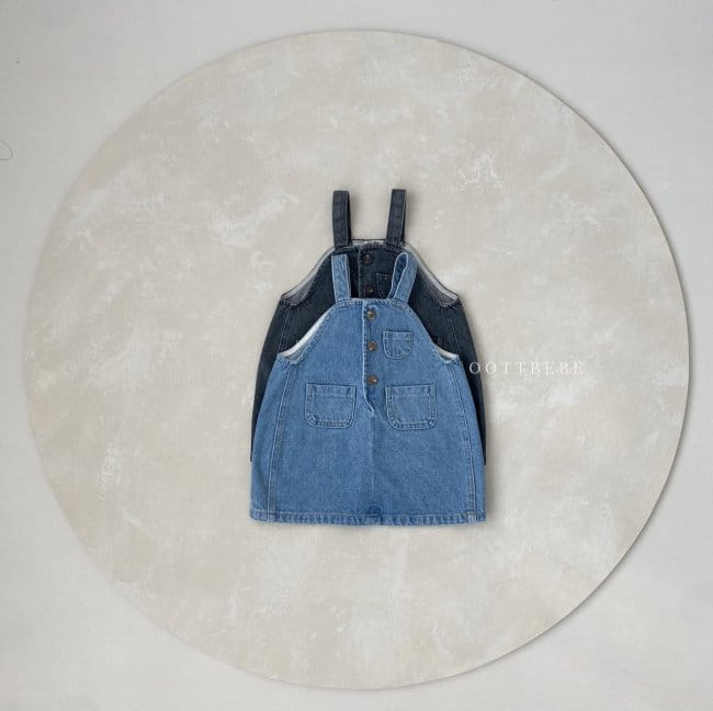OOTT BEBE - Korean Children Fashion - #Kfashion4kids - Bong Bong Denim One-piece - 3