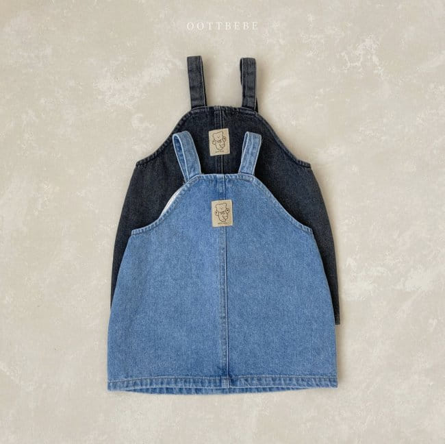 OOTT BEBE - Korean Children Fashion - #Kfashion4kids - Bong Bong Denim One-piece - 7