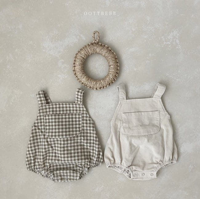 OOTT BEBE - Korean Children Fashion - #Kfashion4kids - Corduroy Dungarees Bodysuit - 11