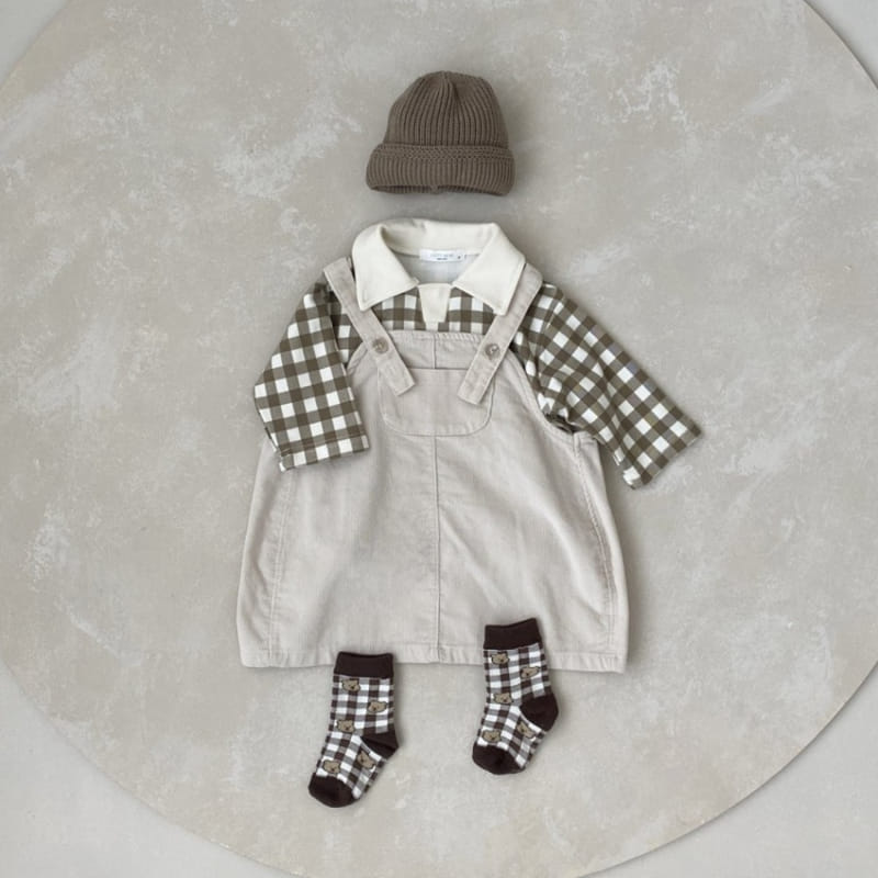 OOTT BEBE - Korean Children Fashion - #Kfashion4kids - Corduroy One-piece