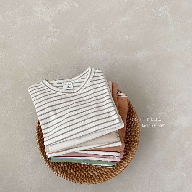 OOTT BEBE - Korean Children Fashion - #Kfashion4kids - Basic 1+1 Tee Set - 11
