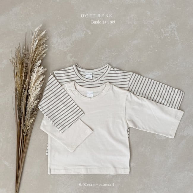 OOTT BEBE - Korean Children Fashion - #Kfashion4kids - Basic 1+1 Tee Set - 12