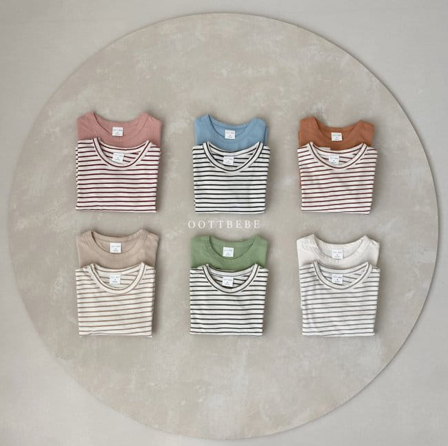 OOTT BEBE - Korean Children Fashion - #Kfashion4kids - Basic 1+1 Tee Set - 3