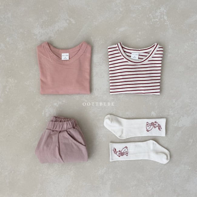 OOTT BEBE - Korean Children Fashion - #Kfashion4kids - Basic 1+1 Tee Set - 4