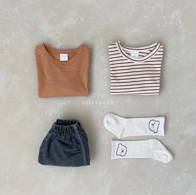 OOTT BEBE - Korean Children Fashion - #Kfashion4kids - Basic 1+1 Tee Set - 6