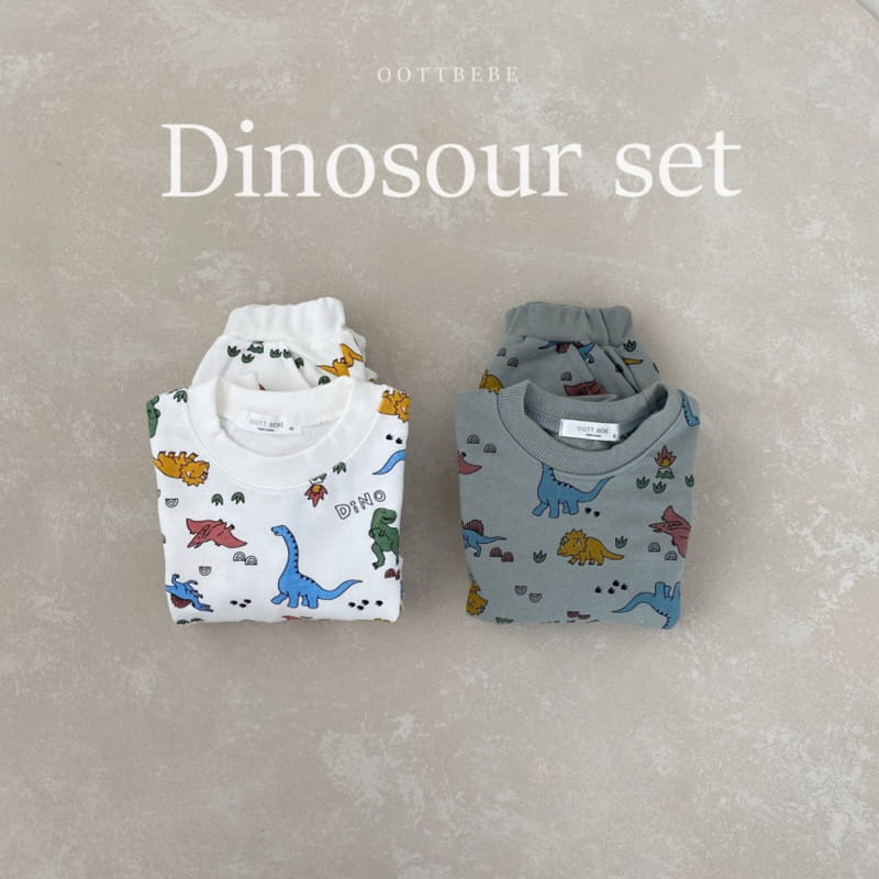 OOTT BEBE - Korean Children Fashion - #Kfashion4kids - Dino Top Bottom Set