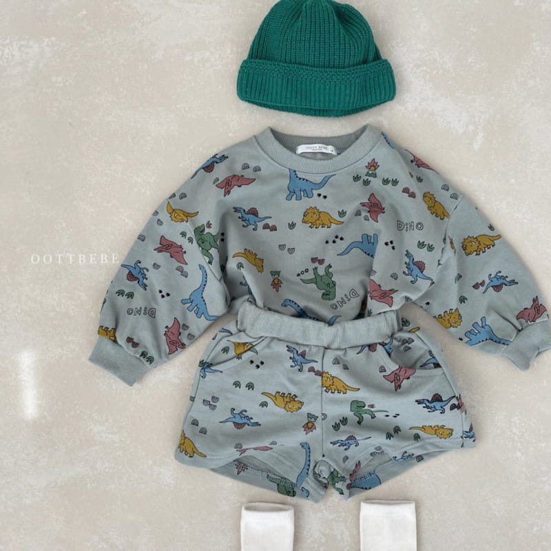 OOTT BEBE - Korean Children Fashion - #Kfashion4kids - Dino Top Bottom Set - 2