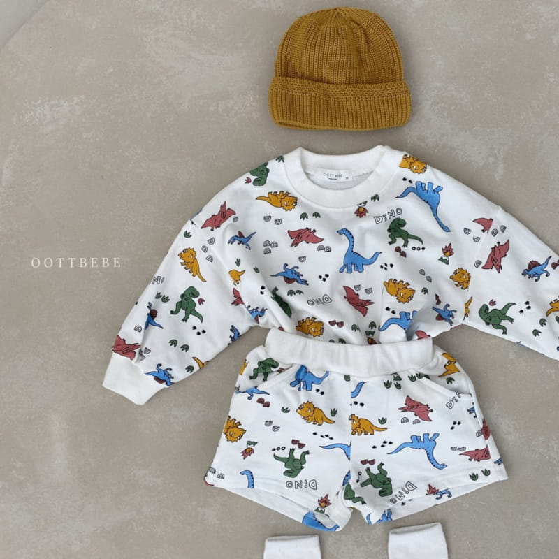 OOTT BEBE - Korean Children Fashion - #Kfashion4kids - Dino Top Bottom Set - 3