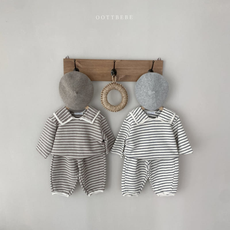 OOTT BEBE - Korean Children Fashion - #Kfashion4kids - Sailor Top Bottom Set