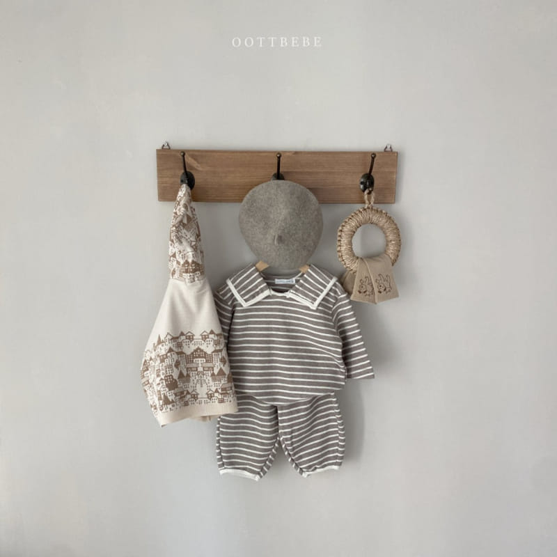 OOTT BEBE - Korean Children Fashion - #Kfashion4kids - Sailor Top Bottom Set - 2