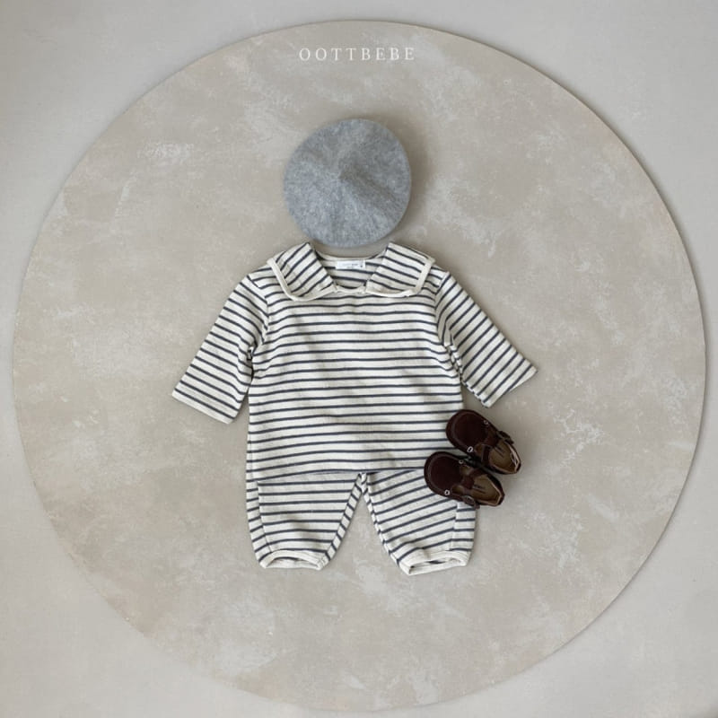 OOTT BEBE - Korean Children Fashion - #Kfashion4kids - Sailor Top Bottom Set - 3