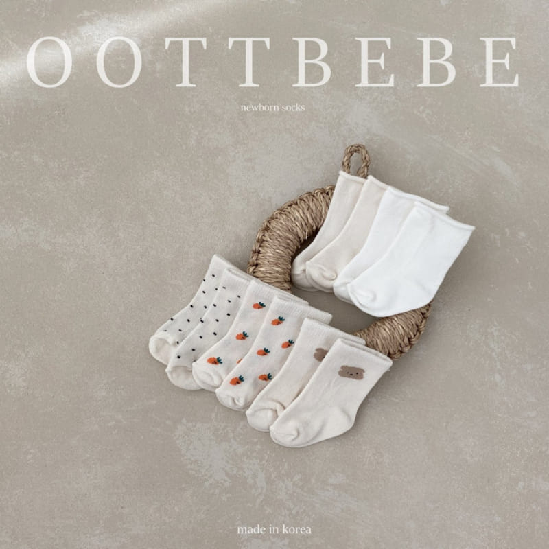 OOTT BEBE - Korean Children Fashion - #Kfashion4kids - New Born Socks Basic [set of 2] - 6