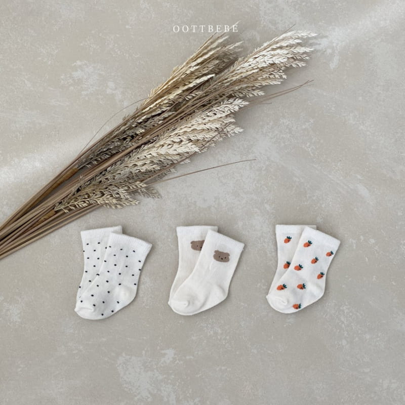 OOTT BEBE - Korean Children Fashion - #Kfashion4kids - New Born Socks Basic [set of 2] - 7