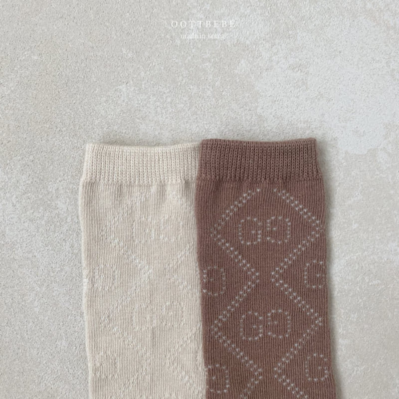 OOTT BEBE - Korean Children Fashion - #Kfashion4kids - GG Knee Socks [set of 2] - 12