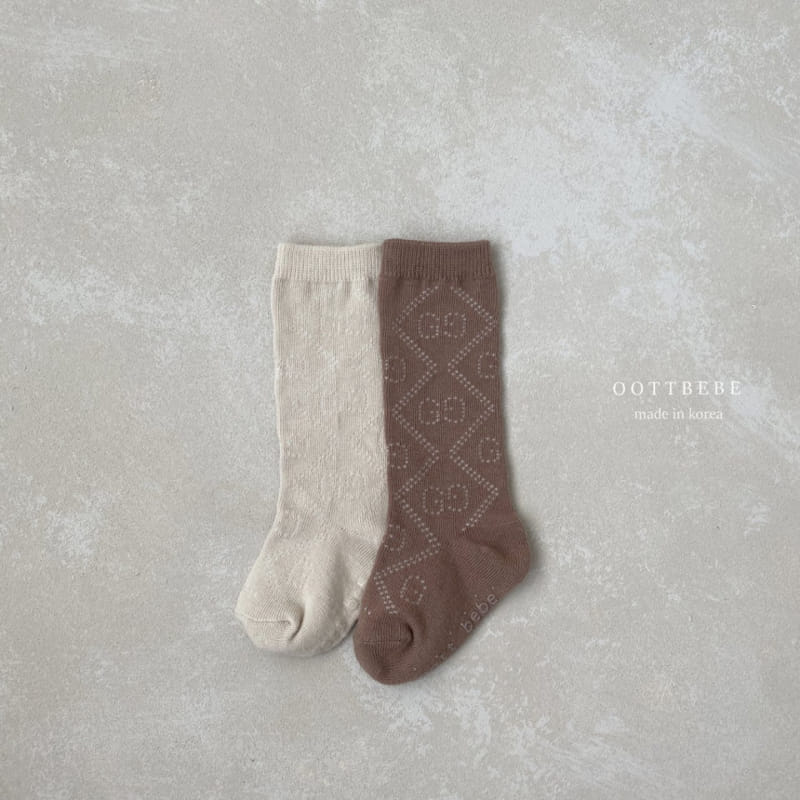 OOTT BEBE - Korean Children Fashion - #Kfashion4kids - GG Knee Socks [set of 2] - 6