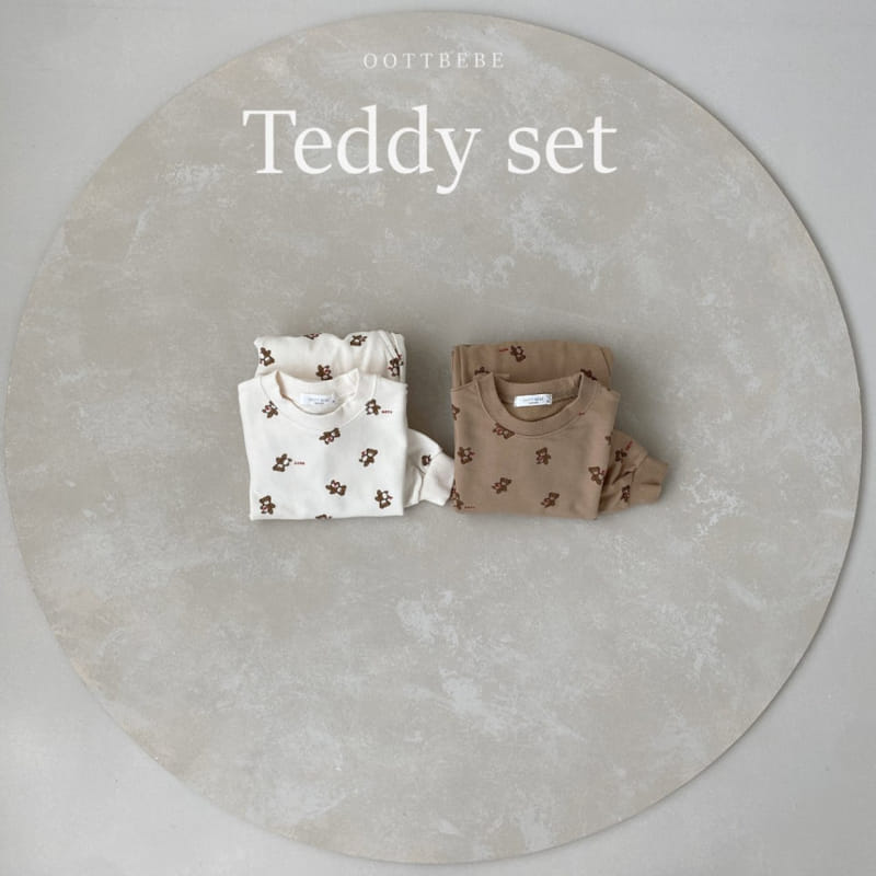 OOTT BEBE - Korean Children Fashion - #Kfashion4kids - Teddy Top Bottom Set 