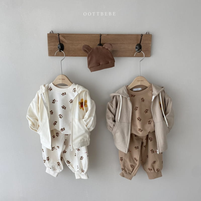 OOTT BEBE - Korean Children Fashion - #Kfashion4kids - Teddy Top Bottom Set  - 2