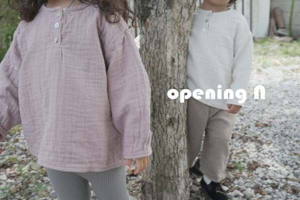 OPENING & - Korean Children Fashion - #Kfashion4kids - Half Button Top - 2