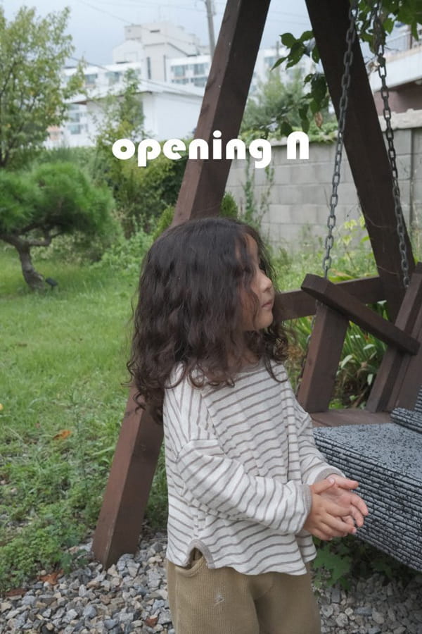 OPENING & - Korean Children Fashion - #Kfashion4kids - Slub Stripe Tee - 4