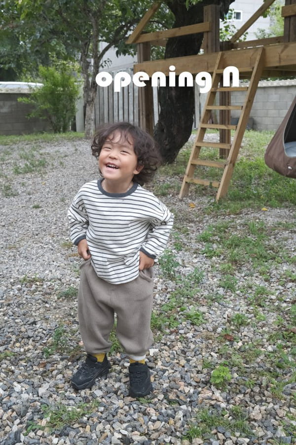 OPENING & - Korean Children Fashion - #Kfashion4kids - Slub Stripe Tee - 6