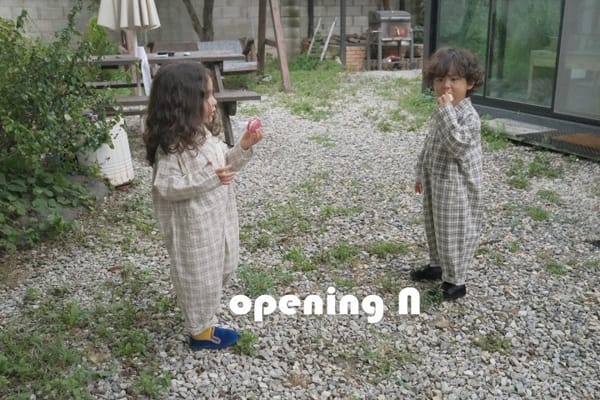 OPENING & - Korean Children Fashion - #Kfashion4kids - Amber Check Jumpsuit